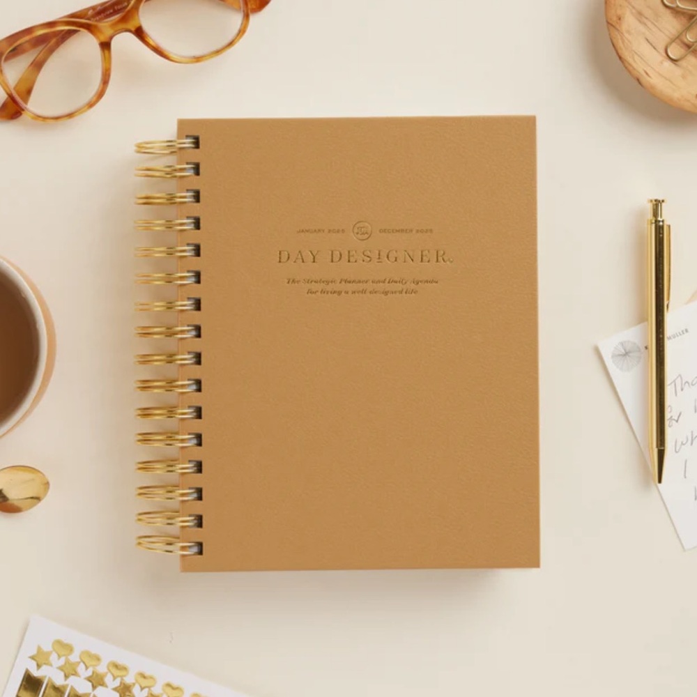 2025 Mini Daily Planner: Caramel Latte Pebble Texture
